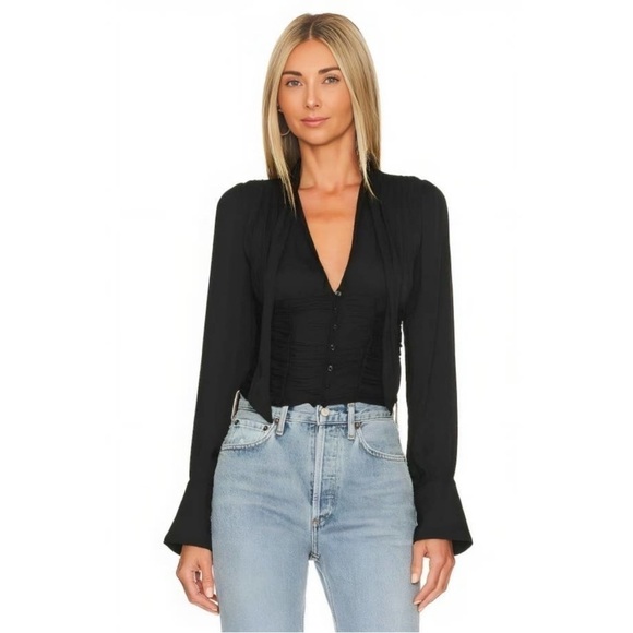 Free People Tops - NWT Free People Meet Me There Buttondown In Black Size L